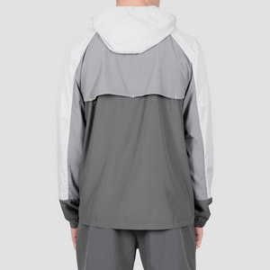 Low MOQ Men Nylon Tracksuit <b>Wind</b> <b>Breaker</b> Zip up Hoodie and Shorts Set Plain Jogging Shorts Sets - Product Image 6