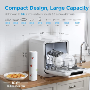 เครื่องล้างจานแบบตั้งโต๊ะ M-i-d-e-a รุ่น M-D-C-17P2D-W-W แบบพกพา สำหรับ 6 ที่นั่ง พร้อมถังน้ำขนาด 5 ลิตร - Product Image 6