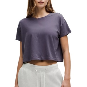 Camisetas Cortas de Moda Urbana para Mujer, Camisetas Holgadas Vintage de Alta Calidad, Camisetas de Verano con Hombros Caídos Personalizadas - Product Image 1