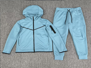 ชุดวอร์มเทคฟลีซคลาสสิก ระบายอากาศได้ดี น้ำหนักเบา ผ้าโพลีเอสเตอร์/คอตตอน แบบสองชิ้น สำหรับทุกเพศ สวมใส่ได้ในฤดูหนาว สไตล์สตรีทแวร์ ปลายแขนเสื้อแบบริบ - Product Image 2