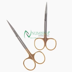 Juego de Tijeras Quirúrgicas Rectas Profesionales de 115 mm, Acero Inoxidable de Alta Calidad con Recubrimiento Dorado Parcial, Certificación CE - Product Image 4