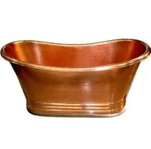 Bañera Ovalada de Metal con Patas de Garra de Cobre Martillado para Baño de Hotel o Villa - Product Image 5