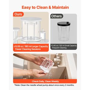 Écrémeur de protéines pour aquarium d'eau salée de 20 à 30 gallons, pompe à roue à aubes DC à fixation externe avec contrôle réglable - Product Image 6