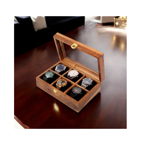 Boîte à montres en bois sur mesure, nouvellement conçue, avec 3 emplacements, en bois d'acacia, boîte de rangement pour montres, best-seller - Product Image 2
