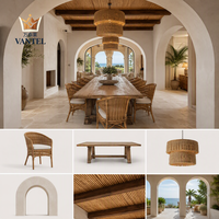 Ensemble de meubles d'hôtellerie Vantel, canapé, chaise et table modernes pour salon, maison d'hôtes, villa, intérieur