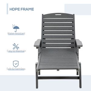 Adjustable Outdoor Chaise Lounge Chair with Reclining Backrest Waterproof <b>Pool</b> Furniture for Beach <b>Tanning</b> for Swimming <b>Pools</b> - Product Image 6