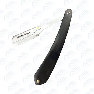 Single Edge Razor Shaving and Hair Grooming Professional Straight Black Barber Razor with Holder Folding - Product Image 4