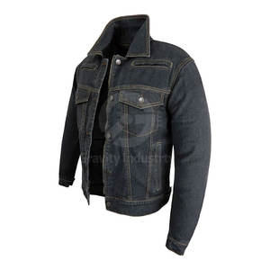 Chaqueta de Mezclilla para Hombre, Diseño Nuevo, 100% Algodón, Color Sólido, Ecológica, Transpirable, Estilo Urbano, con Logotipo Frontal - Product Image 4
