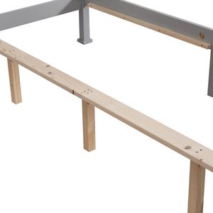 Letto in Legno Decorativo Grigio a Misura Intera con Design Verticale - Product Image 2