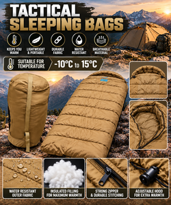 Sacos de dormir tácticos de calidad premium, duraderos, aislantes, cómodos, en colores lisos/camuflaje, fabricante mayorista, ISO válido, para todo tipo de clima. - Product Image 5