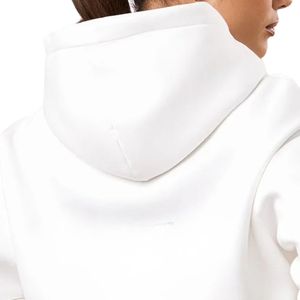 เสื้อฮู้ดโอเวอร์ไซส์สีขาวสำหรับผู้หญิง ผ้าฟลีซ แขนยาว สไตล์ลำลอง สตรีทแวร์ ทรงหลวม ใส่สบาย แฟชั่นสำหรับใส่ทุกวัน - Product Image 4