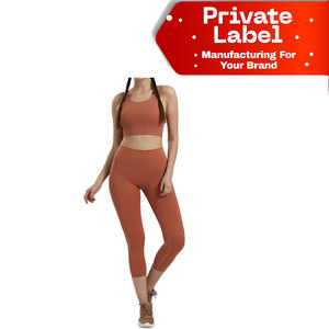 Ensembles de yoga sur mesure pour femmes grandes tailles, vêtements de sport, fabricant, étiquette de marque personnalisée, sans couture, côtelés, respirants, séchage rapide - Product Image 1