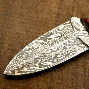 Couteau de chasse à lame fixe Damas de qualité supérieure, pointe tombante, manche en bois, 8 pouces, qualité industrielle, survie en extérieur, logo OEM - Product Image 3