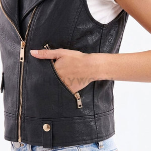 Chaleco de Cuero para Mujer, Moderno y Elegante, Diseño sin Mangas, Ligero, Impermeable, Informal, para Uso Diario y al Aire Libre - Product Image 6