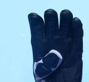 Gants de moto en cuir véritable et tissu maillé respirant, noirs/gris, compatibles écran tactile, logo personnalisé, vente en gros - Product Image 3