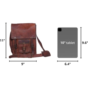 Durable Genuine <b>Leather</b> <b>Messenger</b> <b>Bag</b> For Laptop And Crossbody Carry With Secure Storage For Office Work Travel And Daily Use - Product Image 3