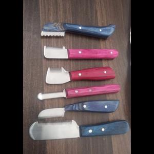 Herramientas Profesionales para el Cuidado de Mascotas, 6 Piezas, Cuchillos para Pelar Perros con Hoja de Acero Inoxidable y Mango de Madera - Product Image 1