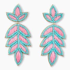 Boucles d'oreilles pendantes en perles de rocaille faites à la main, motif fraise rouge et verte, bijoux floraux pour femme, accessoires de fête en polyester - Product Image 1