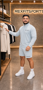 REXFIT SPORTS 2026 Conjunto Deportivo Personalizado Unisex con Sudadera de Cierre de Cremallera y Pantalones Cortos, Ropa Deportiva Ligera de Alto Rendimiento para Gimnasio y Running - Product Image 5