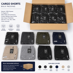 Cross-border Men's Summer Solid Woven Anti-Wrinkle Breathable Casual Five Quarter Loose Fit Cargo Shorts - Product Image 5