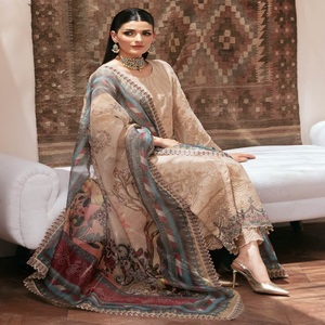 Ramsha Vol DASTAN-2 3 pièces costumes indiens élégant belle luxe en mousseline de soie Maxi robes pour les femmes longue fête porter de la Boutique - Product Image 6