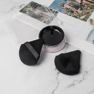 2 Pcs Black Triangle Powder <b>Puff</b>, Soft Velour Makeup <b>Puff</b> for Flawless Loose Powder Application - Product Image 1