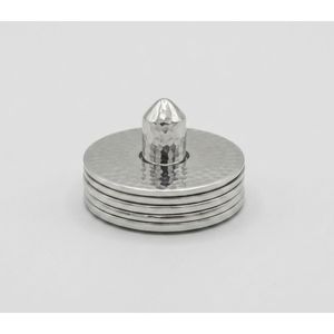 Hammered Metal Coaster Set with Holder <b>Copper</b> Finish Round Drink Mats Stylish Home Decor Dining <b>Table</b> Barware Use - Product Image 5