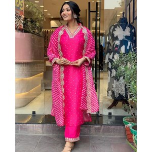 Hermosa parte superior e inferior de ropa de fiesta con Conjunto elegante de tamaño Dupatta XL - Product Image 3