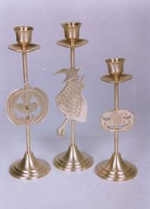 Lot de 3 bougeoirs en métal doré faits à la main, style vintage américain, décoration pour la maison, la Saint-Valentin, Noël et les mariages - Product Image 4