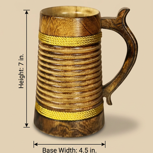 Jarra de Cerveza de Madera Hecha a Mano, Jarra Vikinga Rústica para Cerveza o Café, Taza Grande de Madera para Beber, Regalo para Bar, Logotipo Personalizado OEM - Product Image 3