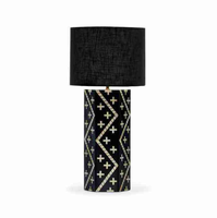 Lampes de table bohèmes en résine moderne avec motifs incrustés à la main, écologiques et durables, décoration intérieure pour Diwali