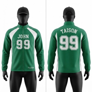Veste d'entraînement de football américain unisexe, 122 caractères, 330g, polyester premium, interlock, fermeture éclair, panneaux, capuche en polaire - Product Image 1