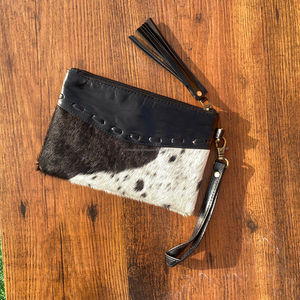 Nueva llegada de cuero de vaca multifuncional señoras cremallera bolsa de cuero genuino de la moda tarjeta efectivo monederos de muñeca para las mujeres - Product Image 2