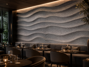 Panneau acoustique 3D Wave gris, absorbant le son, décoratif, restaurant, hôtel, WYRAX - Product Image 2
