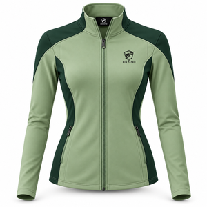 Professional <b>women</b> yoga <b>jacket</b> featuring a comfortable fit <b>lightweight</b> construction and flexible fabric for active training use - Product Image 1