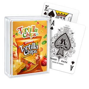 Cartes à jouer en plastique personnalisées - avec boîte en plastique de taille poker P302 - Cadeaux promotionnels de marque FMCG - Product Image 1