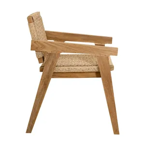 เก้าอี้ไม้เนื้อแข็งเกรดเชิงพาณิชย์พร้อมงานสานหวายธรรมชาติ เก้าอี้รับประทานอาหารทันสมัยสำหรับอพาร์ทเมนต์ ร้านอาหาร คาเฟ่ และโรงแรม - Product Image 3