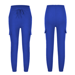 กางเกงคาร์โก้ลำลองเอวยางยืดสีพื้นล่าสุดสำหรับผู้หญิงไซส์พลัส - Product Image 4
