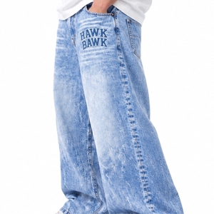 Pantalones Vaqueros Holgados para Hombre, Premium, Elegantes, Cómodos, Relajados, Duraderos, Modernos, Holgados, Estilo Hip Hop, con Estampado de Letras - Product Image 3