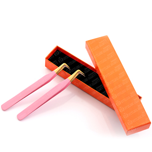 Pinzas para Extensión de Pestañas de Acero Inoxidable Antiestáticas y Anticorrosivas, 1 Pieza en Caja, Color Atractivo, Logotipo Personalizado - Product Image 1