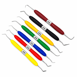 Kit d'instruments dentaires manuels en silicone pour composite, pointes interchangeables à double extrémité, multicolores, certifié C-Tick, pour modelage - Product Image 6