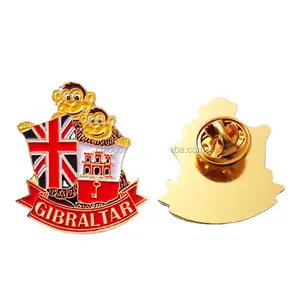 Chất Lượng Tốt Gibraltar Lưu Niệm Anh Men Pin Huy Hiệu Lưu Niệm Pins Các Nhà Sản Xuất Tùy Chỉnh Ve Áo Pins Mockups