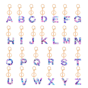 Vente en gros Alphabet Lore A-Z Porte-clés en résine fait main de haute qualité, pendentif pour sac ou voiture, porte-clés lettre anglaise - Product Image 5