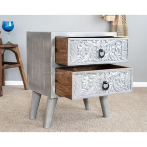 2025ชุดนอนข้างเตียงทำจากไม้แกะสลักสไตล์อินเดียแบบทันสมัยสำหรับห้องนั่งเล่นห้องอาหารโรงแรมเฟอร์นิเจอร์ในบ้าน - Product Image 5