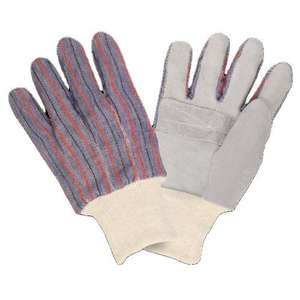 Guantes de trabajo de cuero de grano de cabra con dorso de tela de algodón entrelazado, guantes de conducción de cuero transpirables, cómodos y seguros para las manos. - Product Image 2