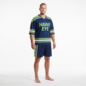 Conjunto de Camiseta de Fútbol para Hombre Hawk Eye, Color Azul Marino y Verde, Cuello en V, Manga Corta, Absorbe la Humedad, Ajuste Atlético, Poliéster, Ropa Deportiva de Equipo - Product Image 5