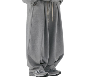 Custom Wholesale Casual Acid Wash Heavyweight Breathable <b>Baggy</b> <b>Trousers</b> Cotton Wide Leg Pants for <b>Men</b> - Product Image 3