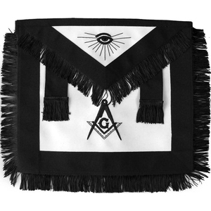 Tablier de cérémonie maçonnique Master Mason Blue Lodge avec franges, compas carré G, pour enterrement et commémoration - Product Image 4