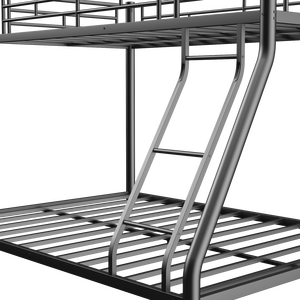 Letto a Castello in Metallo Resistente con Struttura a Due Piazze (Full over Twin) con Ringhiera a Tutta Lunghezza e Scala, Letti in Metallo di Qualità Premium - Product Image 1