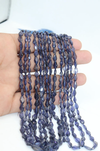 Cuentas facetadas de iolita de corte elegante de 5-7 mm, hilo de cuentas de iolita facetadas en forma de cometa para la fabricación de joyas. - Product Image 3